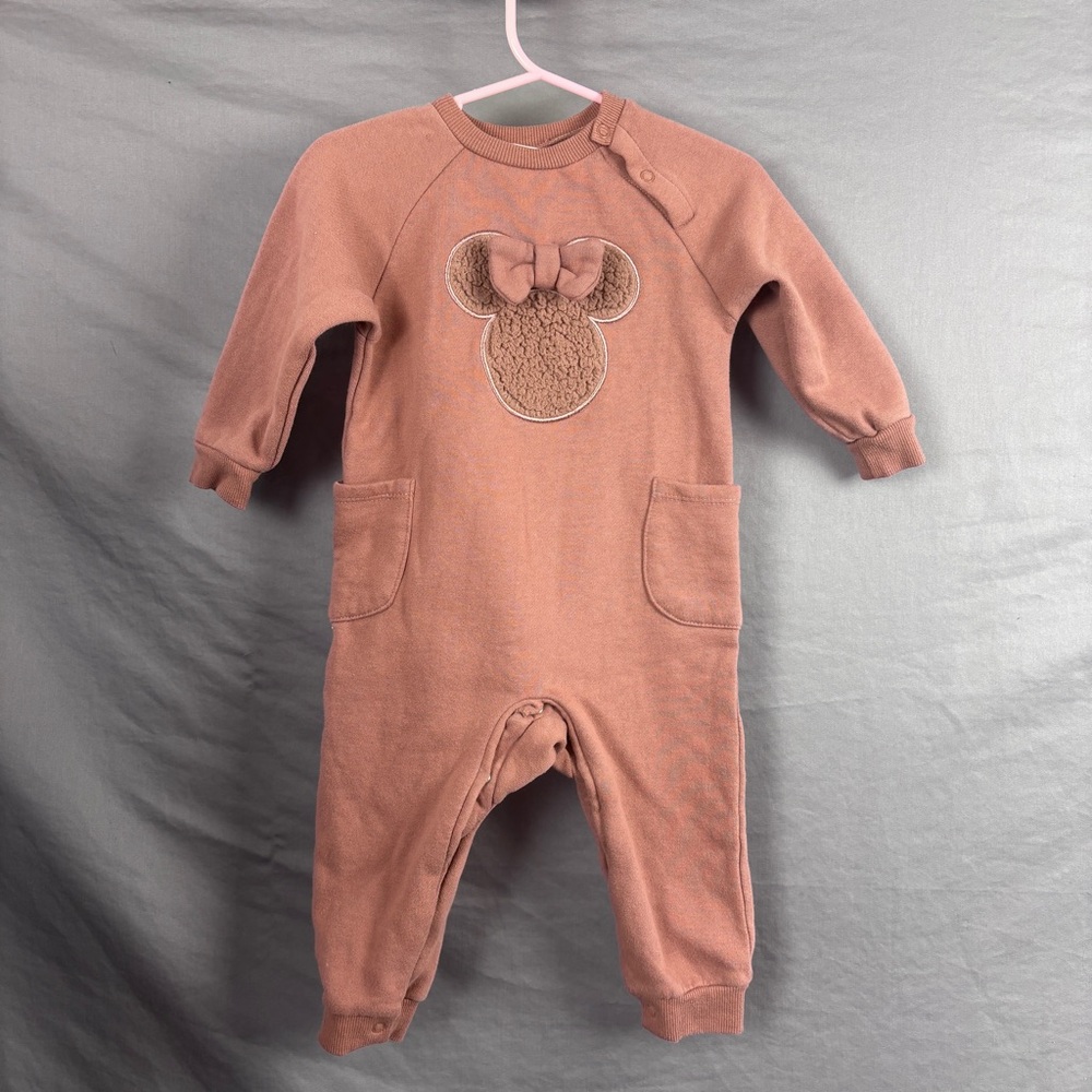Disney Baby Blush Minnie Ears Toddler Long Sleeve Romper Size 18 Months